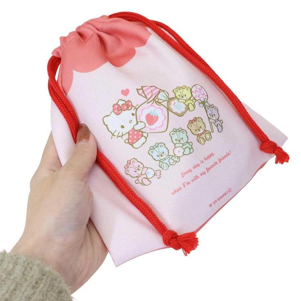 Sanrio Flat Drawstring Bag Colorful Tiny Chum Hello Kitty /