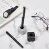 Aluminum Alloy Pen Holder With Non-Slip Pad Student Creative Desktop Ornament Pen Hole Pencil Slot Pencil Storage Stand Office
