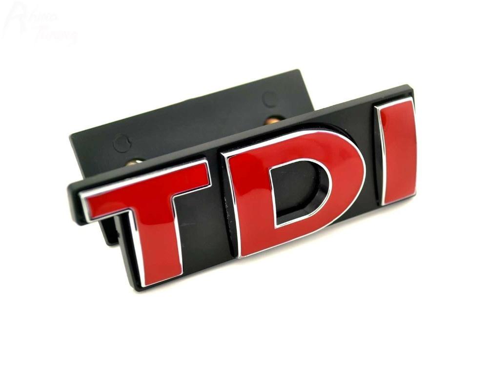 

Rhino Tuning TDI Автомобільна передня решітка решітки емблема для Scirocco Passat Bora Golf CC TDI Авто Стайлінг Бейдж Наклейка 510 червоний