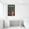 Bourbon Metal Tin Sign Chalkboard Style with Vintage Illustration & Text for Bar Restaurant Man Cave Home Decor
