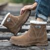 Winter Men's Leather Suede Safety Shoes Anti-Scalding Industrial Anti-Smash Anti-Puncture Working Shoes Outdoor Men's Snow Boots