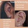 Cercei 14K Gold Plated Flat Back Earrings Hypoallergenic Earring Set Simple Studs