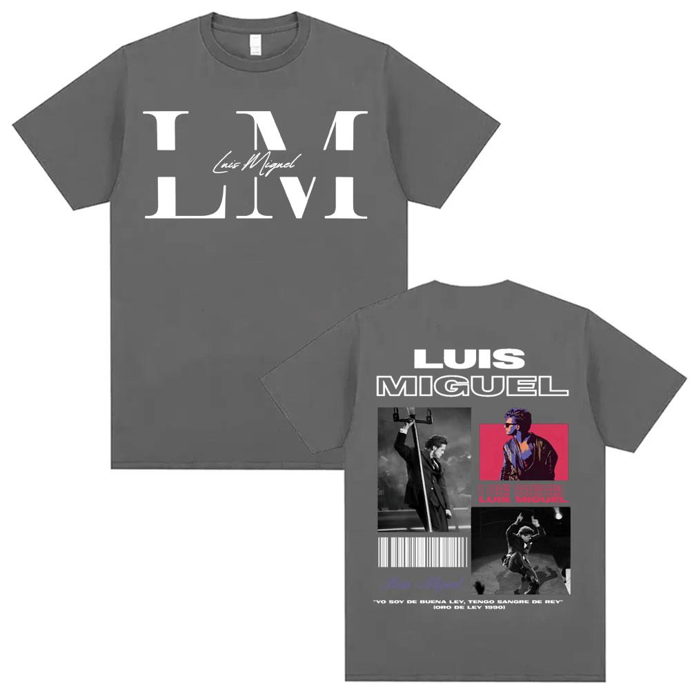 Rapper Luis Miguel Album Tour Graphic T-shirt for Men Harajuku Hip-hop Super Large Summer Print 100% Pure Cotton T-shirt