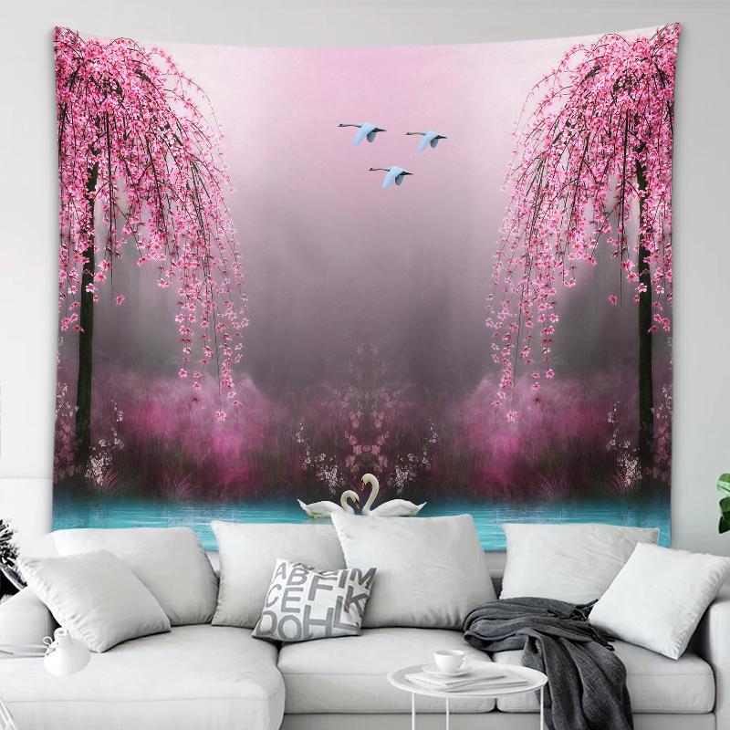 Tapiserie Decoratie pentru Casa Frumos Seria Flori de Cires Tapiserie Imprimata Decoratiuni Festival 230x180cm