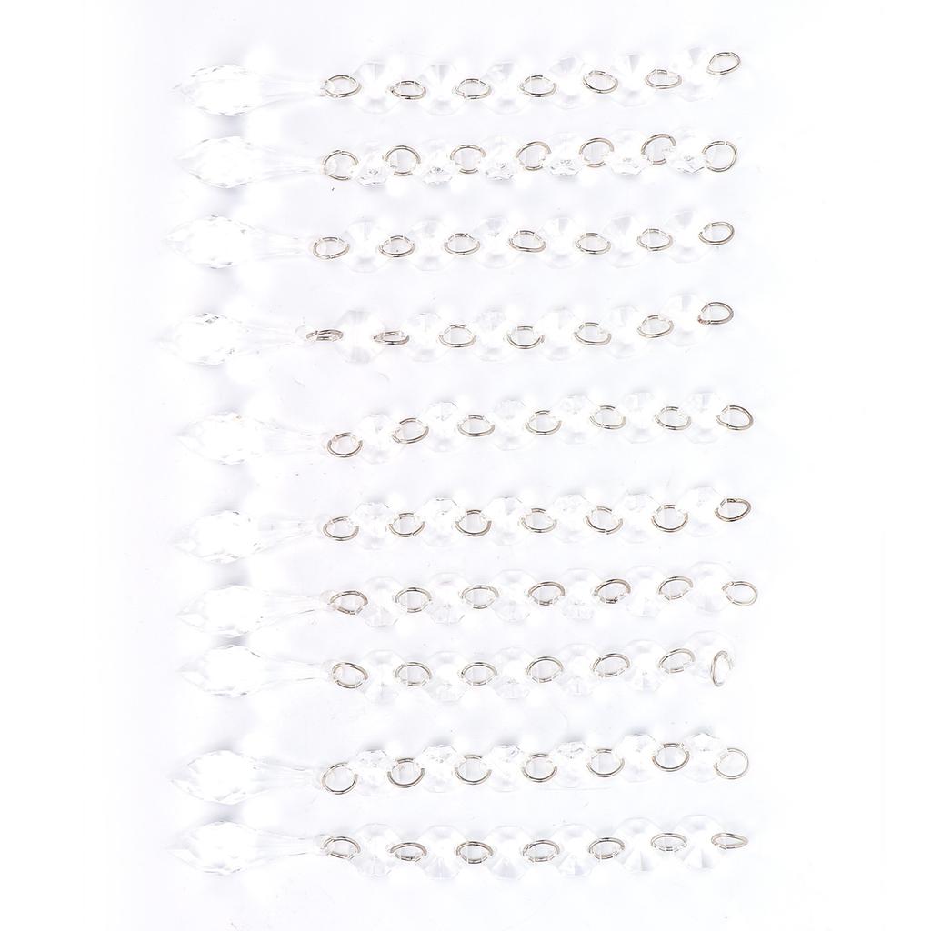 10Pcs Acrylic Teardrop Pendant Garland Hanging Beads Lighting Transparent Decorative Beads for