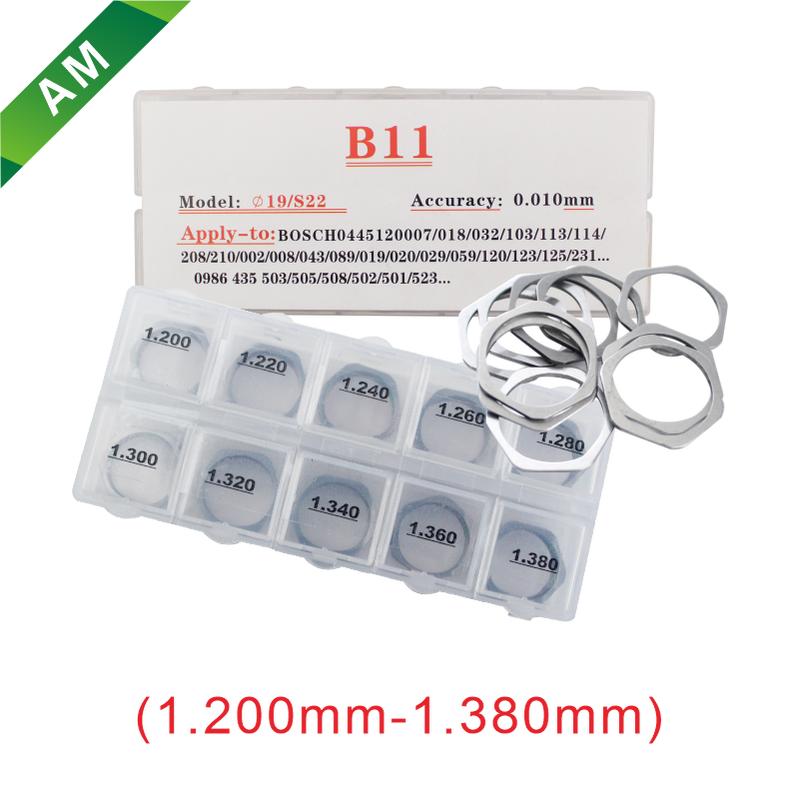 

B11 Fuel Nozzle Gasket Seal Steel Ring Size: 1.2-1.38 MM Diesel Engine Fuel Injector Adjusting Gasket Bor