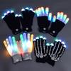 Fashion Hip Hop Party Led Rave Flashing Gloves Glow 7 Mode Light Up Finger Tip Lighting Black New Holiday