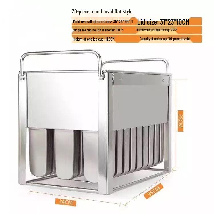 20-Piece Stainless Steel Ice Cream Popsicle Mold Set: DIY Homemade 30 Molds, 40 Pieces, 10 Sticks