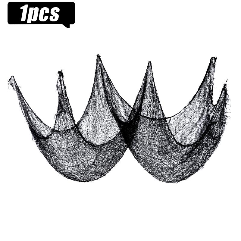1/5Pcs Halloween Black Gauze Cloth Haunted Houses Horror Props For Halloween Party Home Indoor Outdorr Decoration Scary Fabric