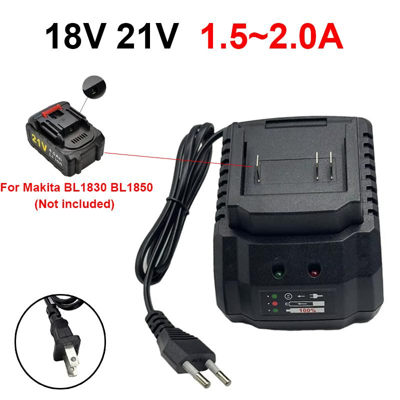 12.6V 21V Lithium Battery Charger EU US Plug Drill Polisher Electric Water Gun Power Adapter For Makita Battery Charging
