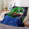 Cartoon Pepe The Frog Face HD Soft Flannel Blanket for Beds Bedroom Sofa Picnic,Throw Blanket for Cover Outdoor Leisure Nap Gift