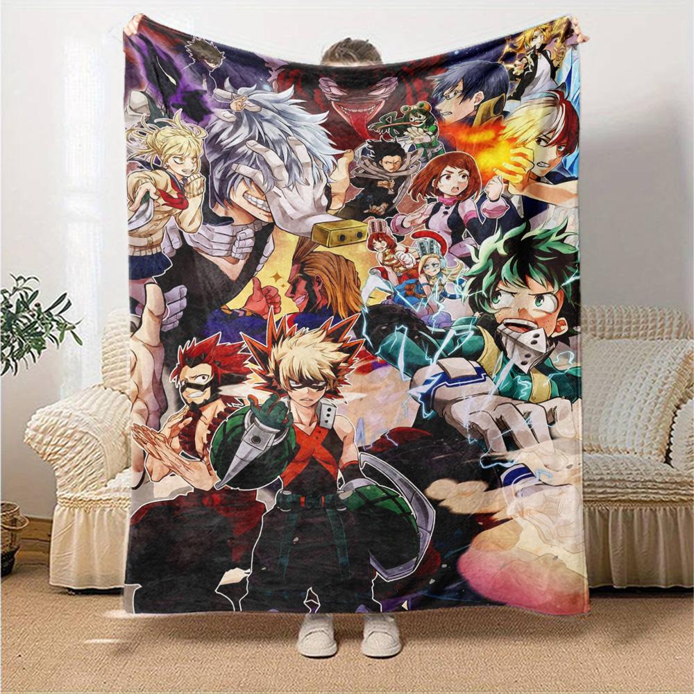 Anime Characters Celebration Flannel Blanket Super Soft Warm Cozy Blanket For Sofa Bed Office Travel Allseason Home Decor Gift