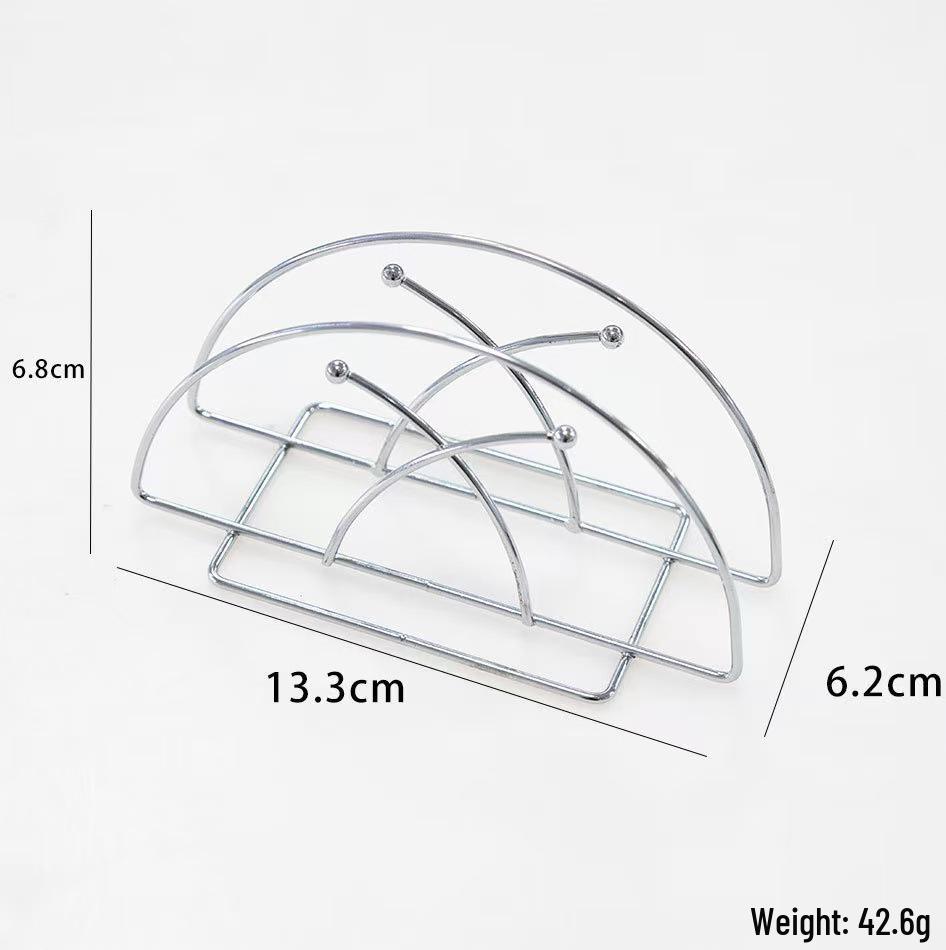 Nordic Minimalist Wrought Iron Paper Towel Holder with Semicircular Design for Napkins and Table Numbers