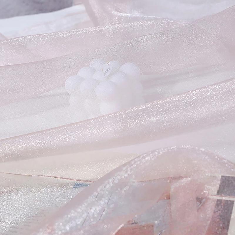 1PC Lightweight Artistic Breathability Beautiful Atmosphere Transparent Holiday Decorations Organza Fabric Romantic 1Mx150CM