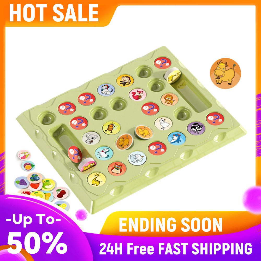 Two-Player Animal Flip Chess Memory Matching Chess Game Flip Card Game for Activity Holiday Birthday China Mainland