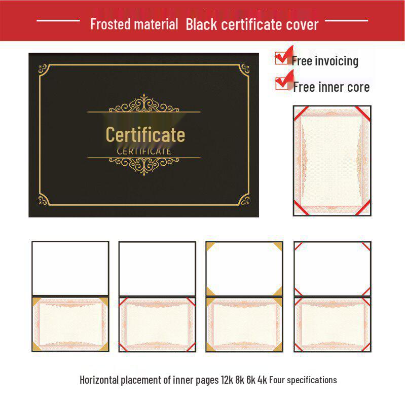 A4/A3 Honor & Graduation Certificate with Customizable Inner Page & Protective Outer Case