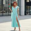 Cosplay Women Knitted Statue Of Liberty Outfit For Halloween Stage Performance