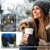 Winter Thermal Fingerless Gloves, Knitted Convertible Mittens with Touchscreen, Windproof & Warm – Gray, Compatible with All Touchscreens
