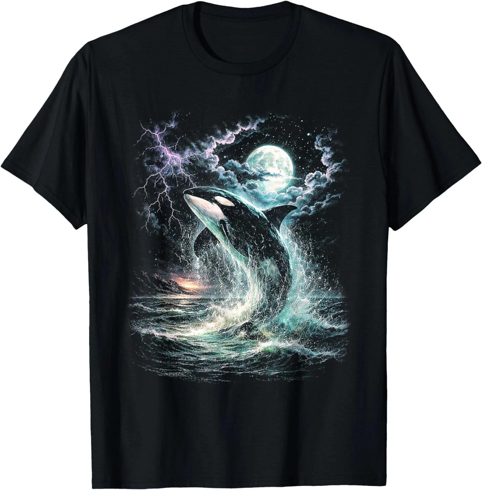 Vintage Orca Midnight 90s Graphic Retro Whale Ocean Wildlife T-Shirt 3XL