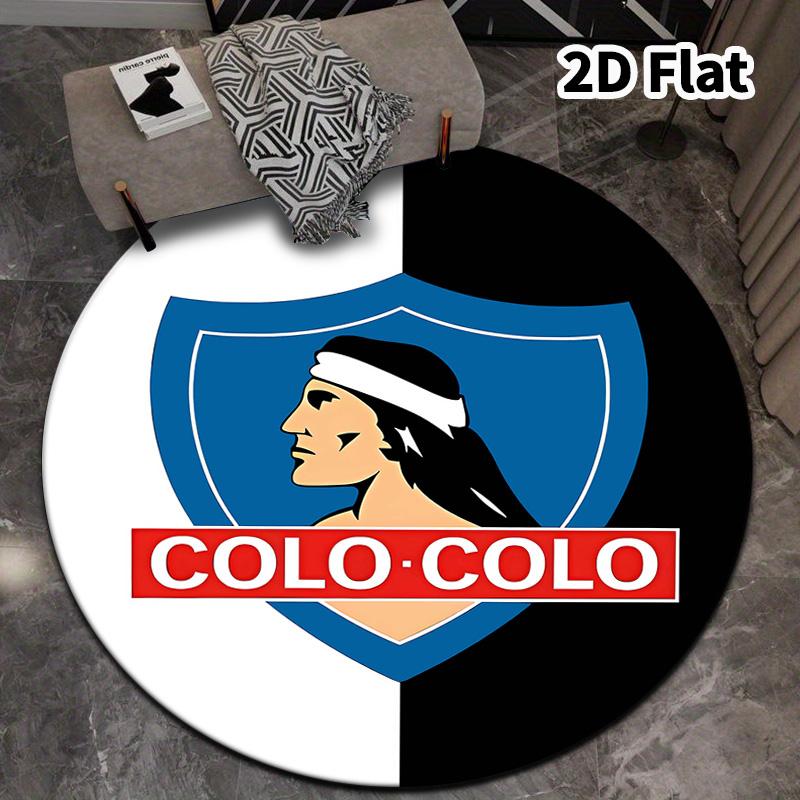 Club Social Y Deportivo Colocolo Round Area Rug Carpet Rug For Living Room Bedroom Sofa Playroom Decor Nonslip Floor Mat