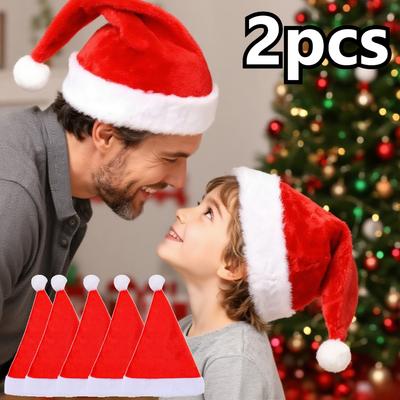 Frohe Weihnachten Hüte Vlies Weihnachtsmann Hüte für Erwachsene Kinder Rote Weihnachts-Mützen Frauen Männer Neujahrsfest Party Dekoration Geschenke