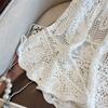 DIMANAF 2025 New Summer Basic Shirt Women Lace Blouse Tops Tees Casual Loose White Short  Tees