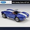 WELLY 1/24 1965 Shelby Cobra 427 S/C Alloy Classic Sports Car Model Diecasts Metal Retro Car Vehicles Model Simulation Kids Gift