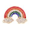 Korean Style Rainbow Cloud Brooch Inlaid Colorful Rhinestone Lapel Pin For Women Clothing Bag Diy Decoration Jewelry Accessories