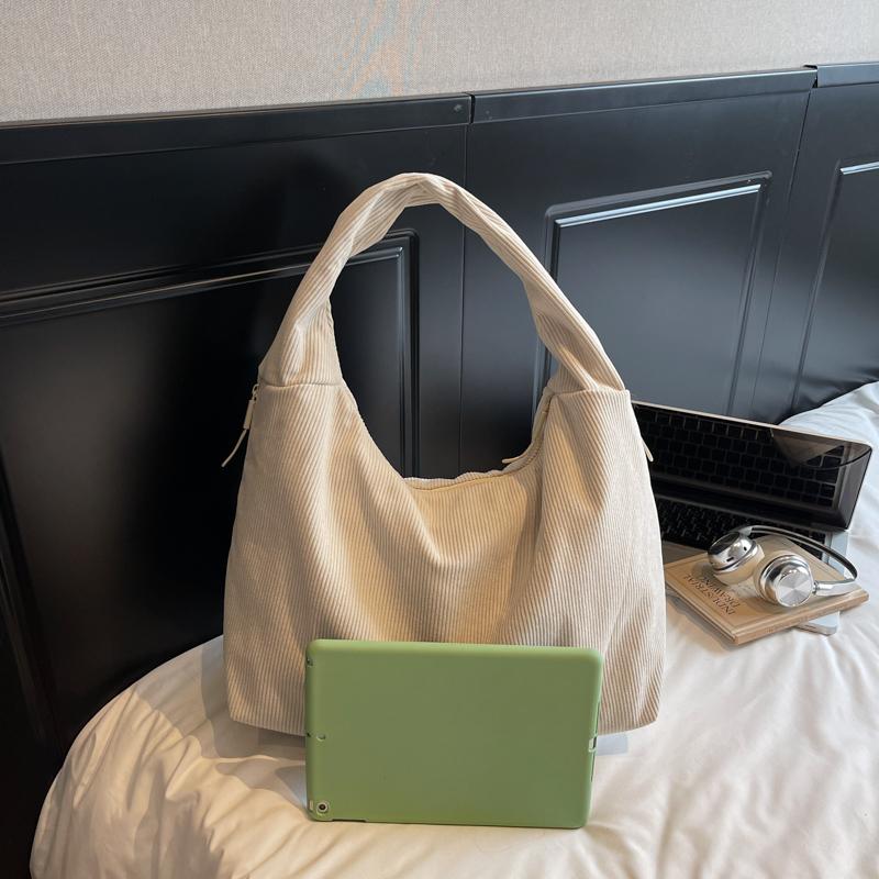 Corduroy Underarm Bag Women Commuter Shoulder Bag Tote Bag