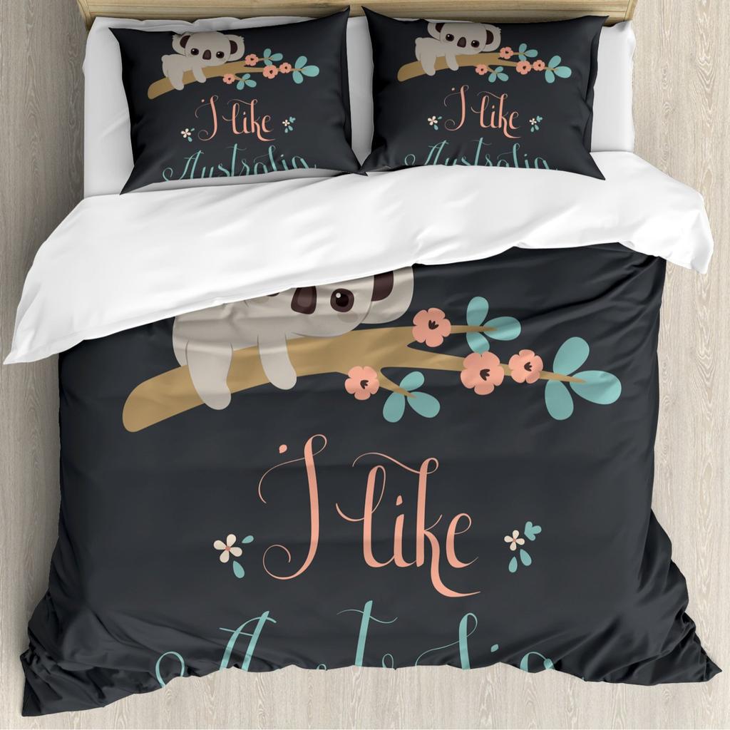 Mysterious Forest Flower Three-Piece Quilt Cover Digital Printing Bedding Set Bed Cover