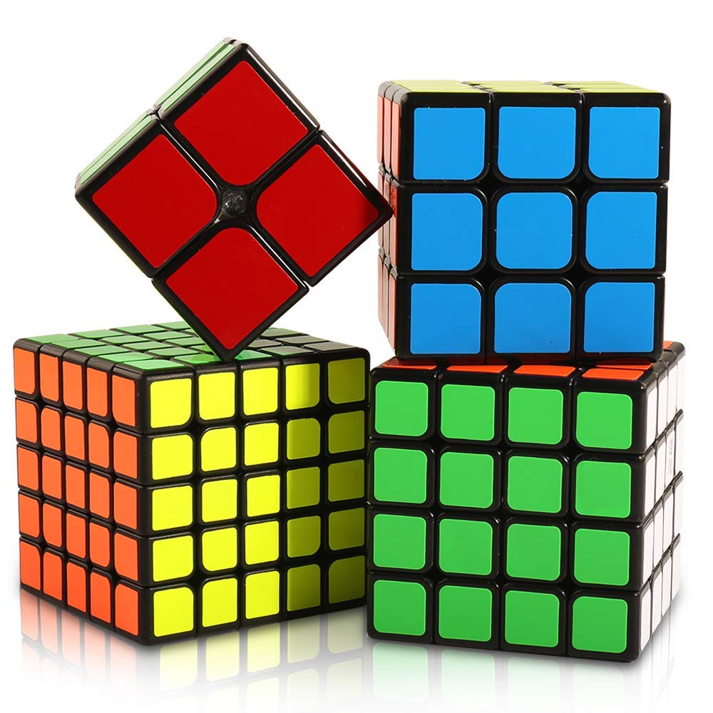Magic Cube Set of 4, Magic Cube Competition Cube, 2x2, 3x3 Set, Smooth Rotation, 3D Puzzle, Magic Cube (Official Edition) (Set of 4)