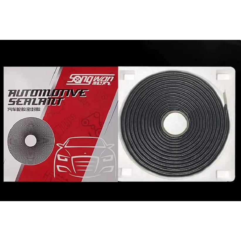 Butyl Sealant Tape Diameter 8mm X4m Rubber Airtight Watertight Sealing Tape for Auto Car Truck Headlights Home Appliance Panels