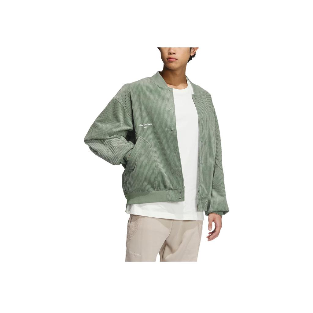 Adidas Sportswear Lounge Jacket With Solid Color Logo Men Outerwear Silver Gray Green IQ1389