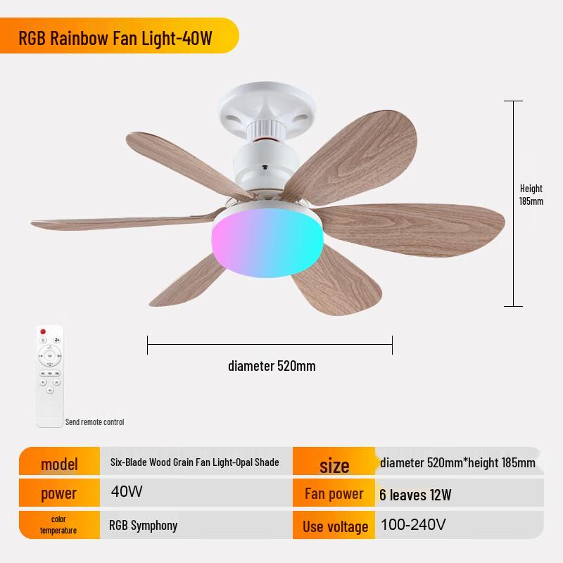 

Minimalist RGB Ceiling Fan Light