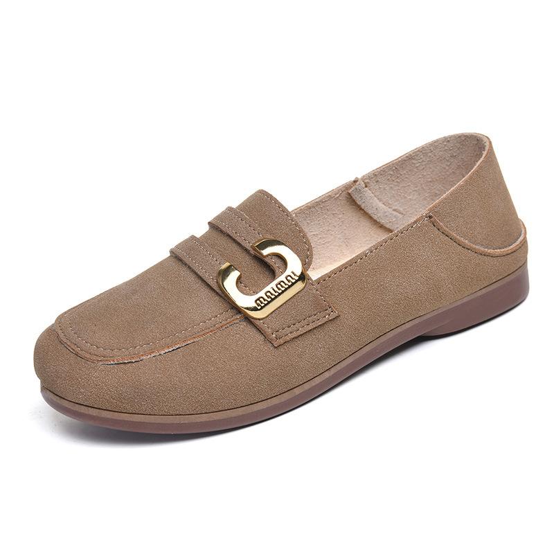 2025 spring and autumn new flat-soled mother shoes with one foot, soft-soled Doudou shoes for women, fashionable and comfortable casual single shoes f