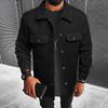 Men S Solid Color Turn Down Collar Button Front Pocket Casual Jacket