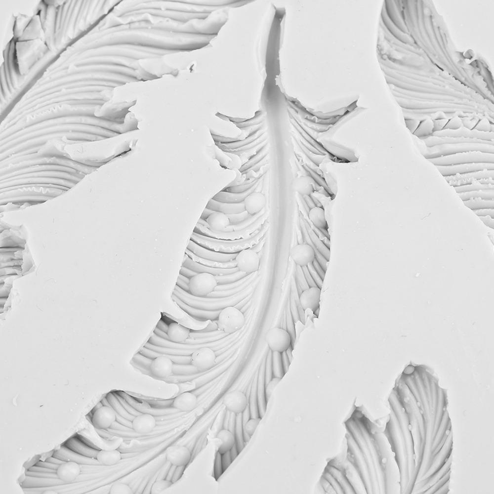 Round Silicone Fondant Mould Feather Cake Decorating Mould Chocolate Mould Tool  Fondant Craft