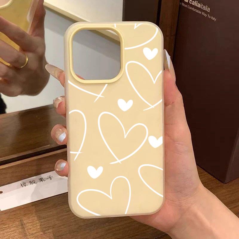 

Стильный белый чехол-сердечко для телефона Samsung Galaxy A06 A55 A56 A07 A17 S25 S24 FE S23 Ultra Plus S22 2-в-1 матовый Galaxy A05
