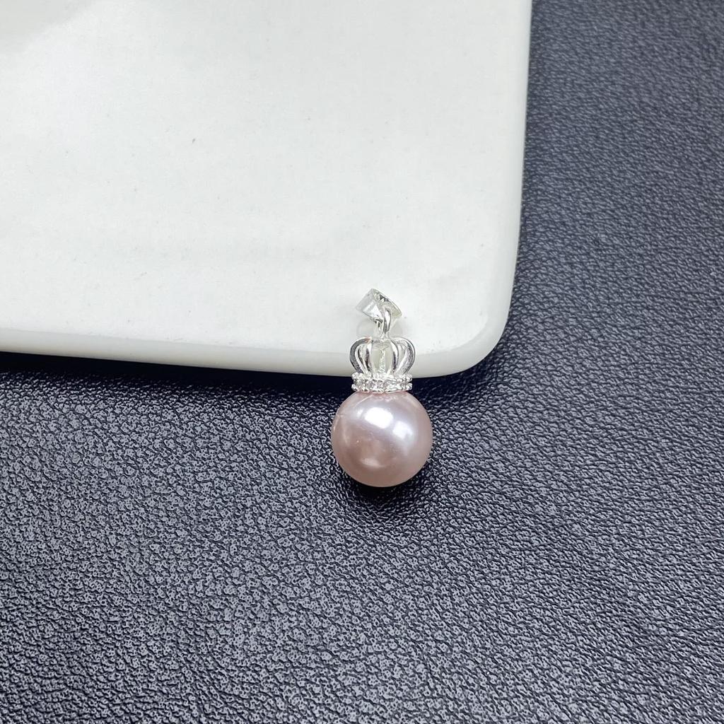 Zircon Crown Freshwater Pearl Pendant Necklace with Color-Preserving Earrings and Ear Cuffs - Fashion DIY Handmade Jewelry Accessories