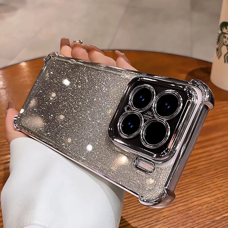 Pouzdro Xiaomi15 Třpytivý Kryt na Telefon Pro Xiaomi 15 14T 13T Redmi Note14 pro POCO X6 X7 pro Zadní Průhledné Luxusní Dámské Pouzdro Mi15