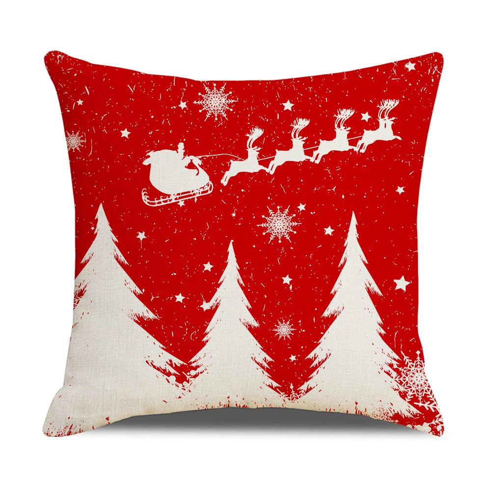Christmas Simple Print Series Linen Pillows Home Sofa Cushions Office Pillow Covers