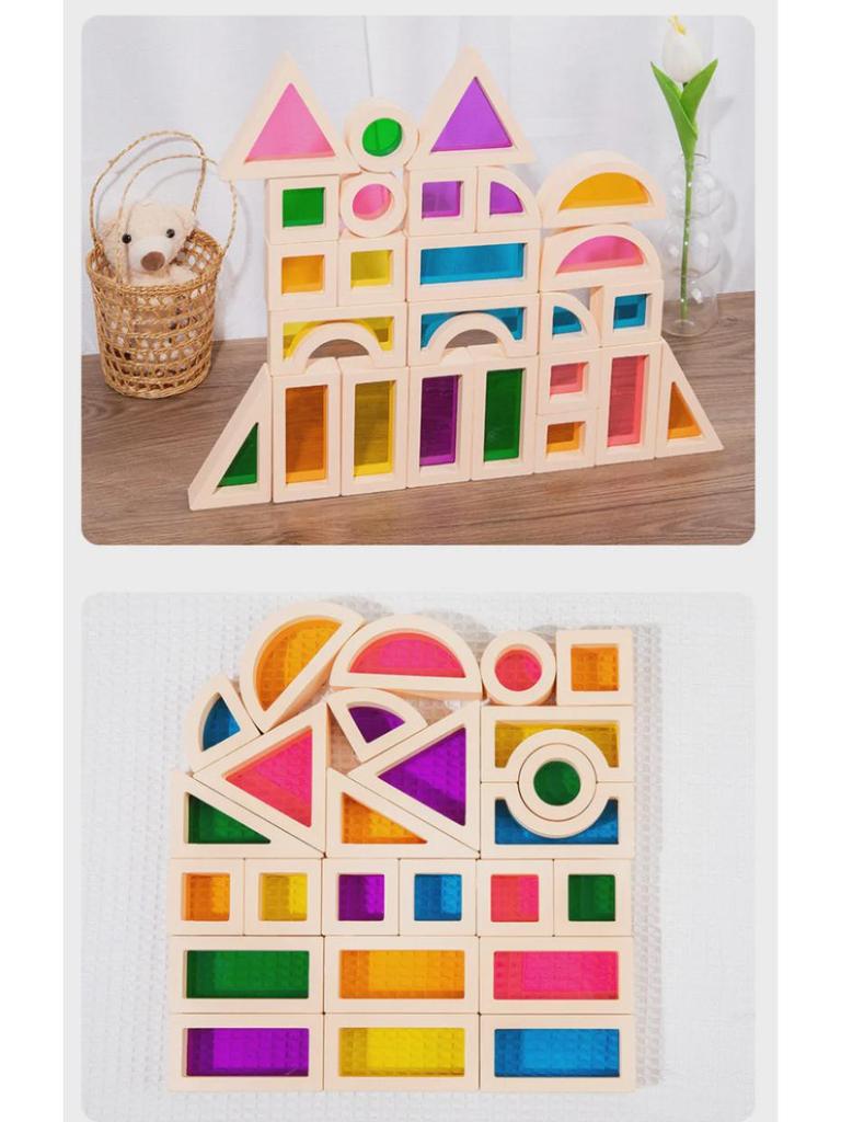 Colorful Kaleidoscope Building Blocks: Educational Shape & Color Recognition Toy for Children