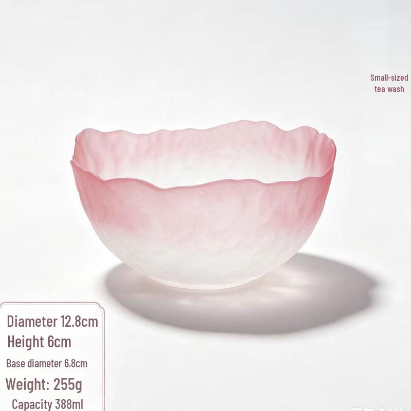 Gold Rim Lead-Free Crystal Salad and Dessert Bowl Set with Hammered Texture