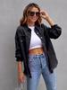 Dame Europeisk og Amerikansk Stil Ensfarget Ripped Denimjakke