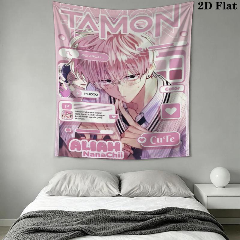 Tamon's B Side Wall Tapestry Aesthetic Wall Hanging Printed Fabric Blanket Decorative Tapestries for Bedroom Living Room Home Decor