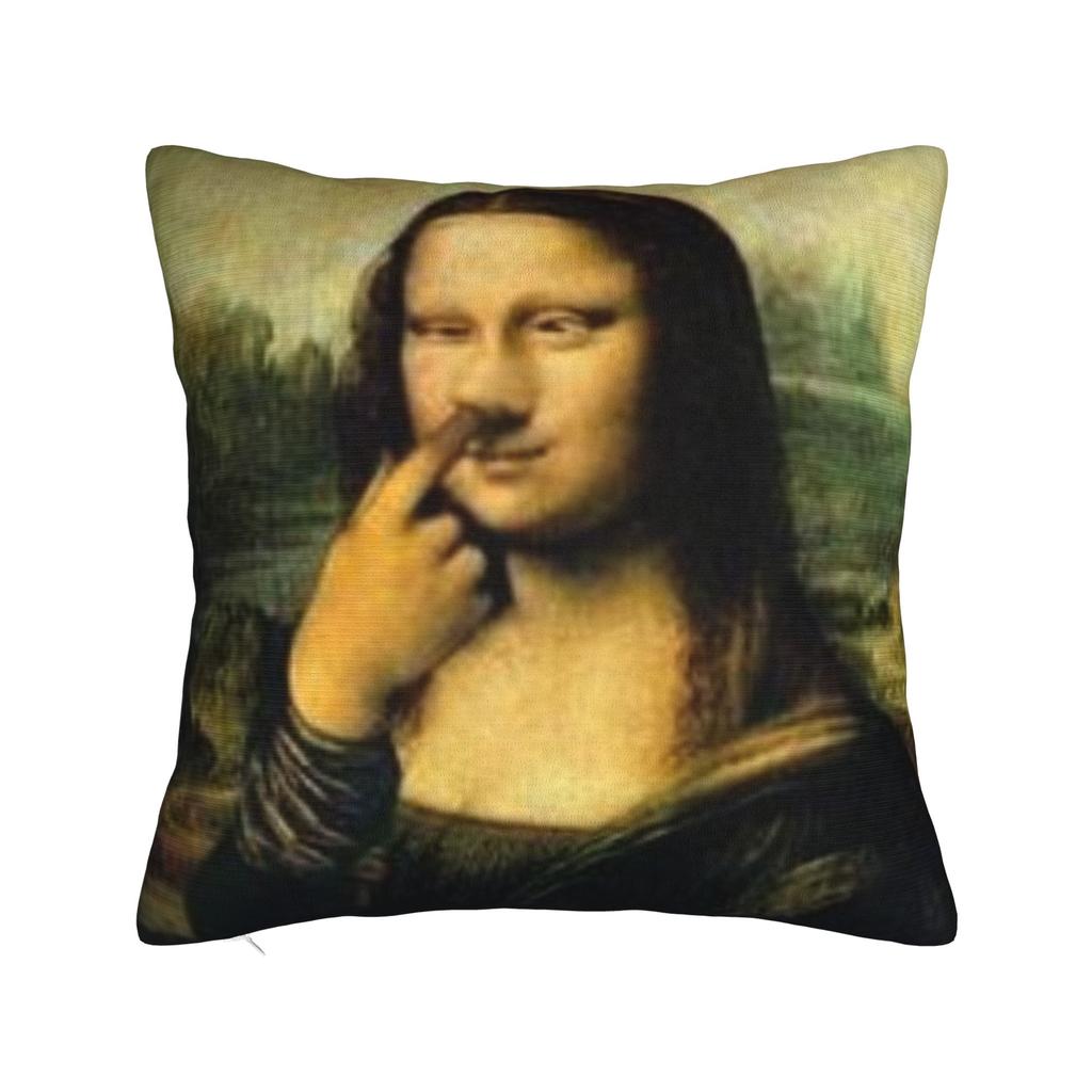 Starry Night Sunflower Mona Lisa Pillow Case Custom Pillow Cover For Living Room Bed Chair Funny Pillowcases