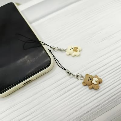 Cute Cartoon Bear Phone Accessories, Perfect for Backpacks and Gifts, Suitable for Phone Chains, Keychains, and Key Ring Accessories