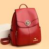 Schoolbag Kangaroo New Real Soft Leather Backpack Women's Fashion Travel Backpack Women's pu Leather Bag Casual Large Capacity Backpack