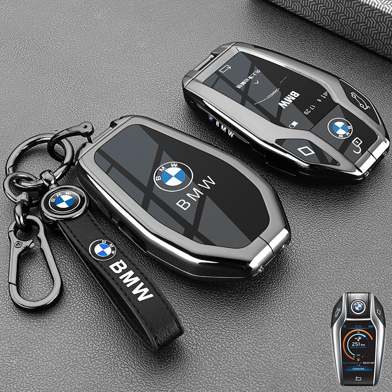 BIFL6 New 2025 Carbon Fiber Silicone Car Key Case LED Display For BMW 5 7 Series G11 G12 G30 G31 G32 I8 I12 I15 G01 X3 G02 X4 G05 X5 G