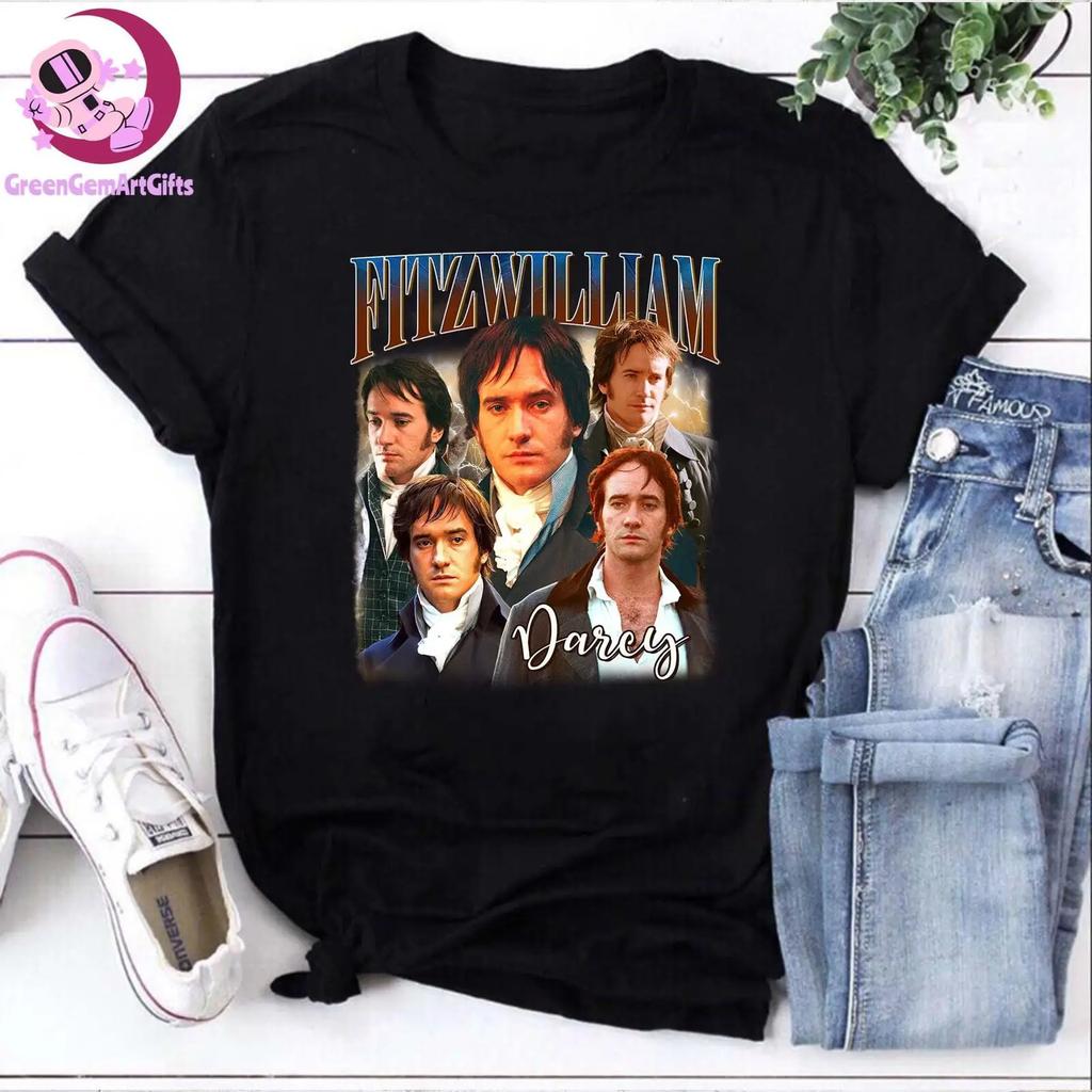 Vintage Bootleg Fitzwilliam Darcy T Shirt Retro Pride And Prejudice For Jane Austen Book Fans Vintage Streetwear